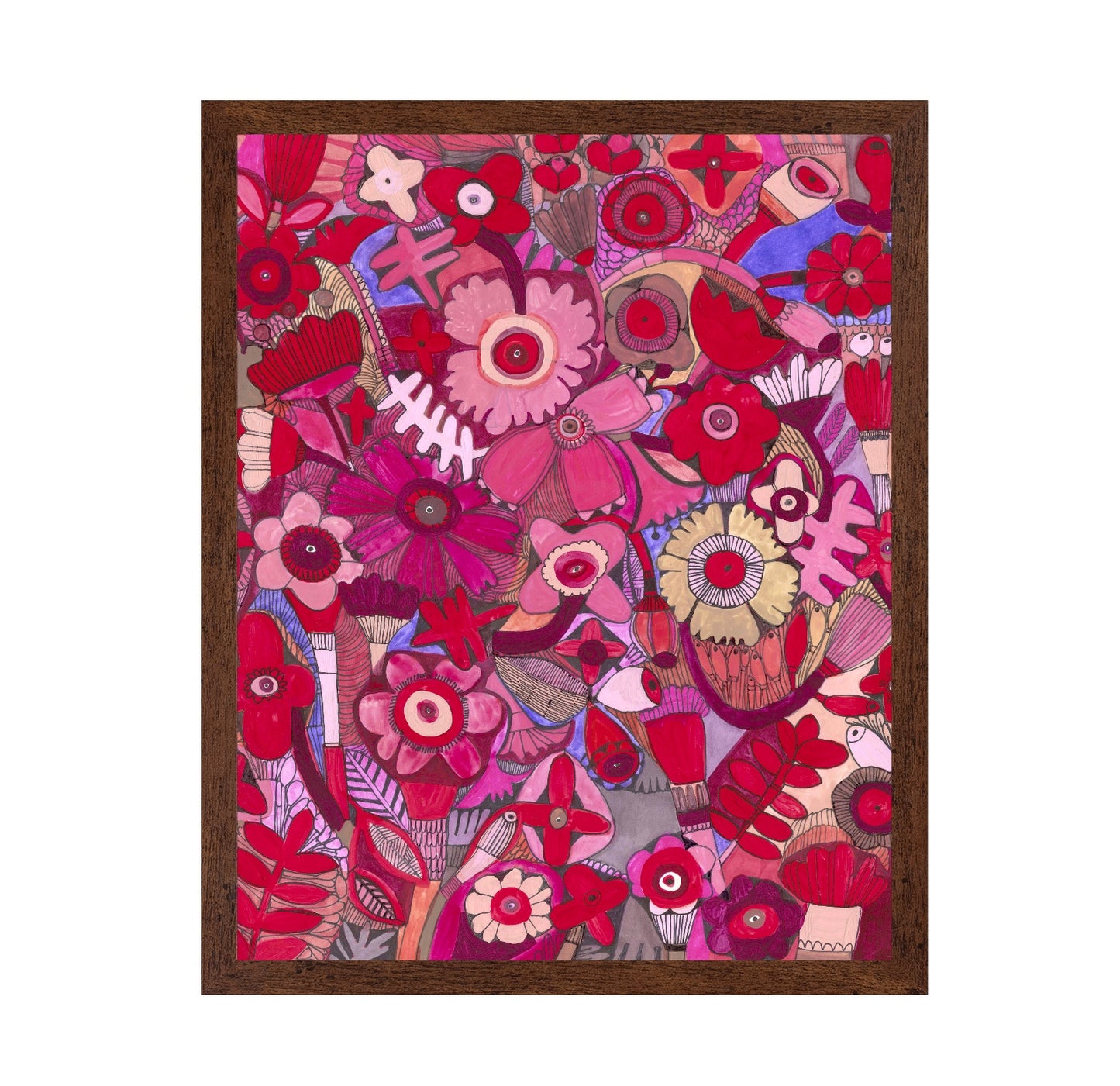 Red Floral Pattern Collage