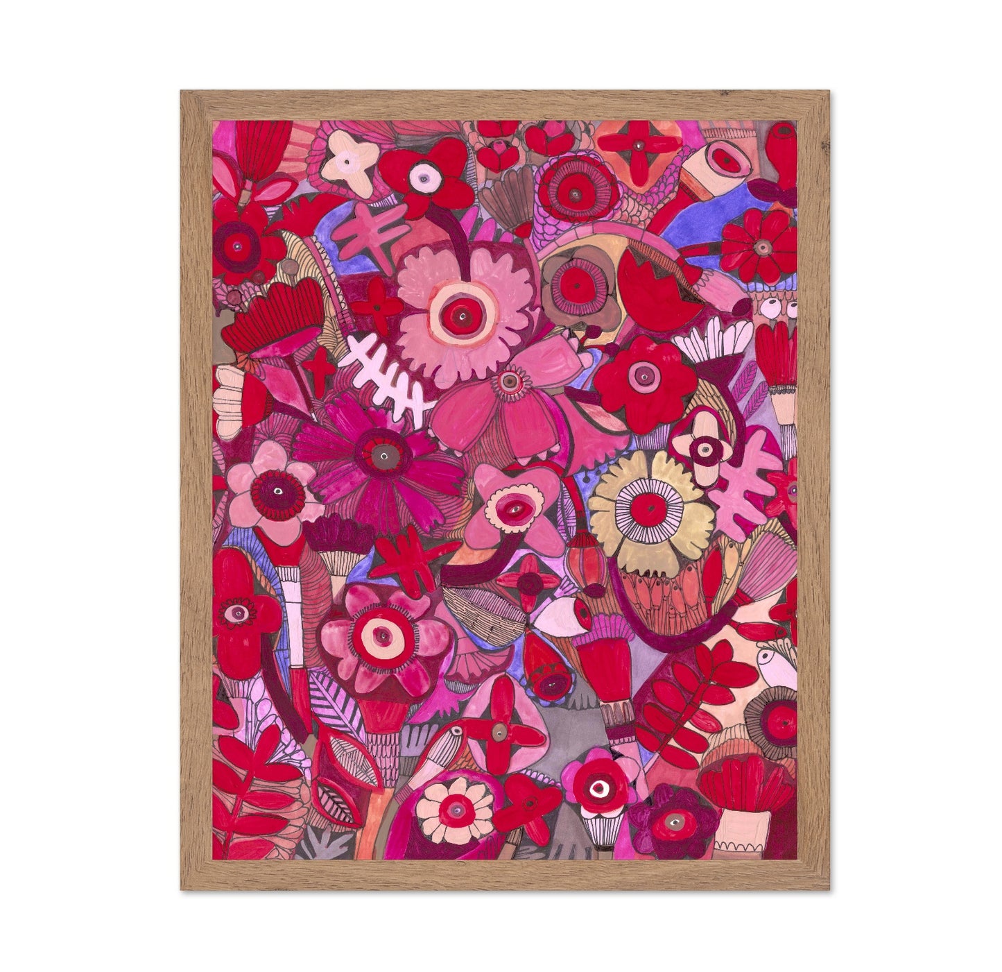 Red Floral Pattern Collage