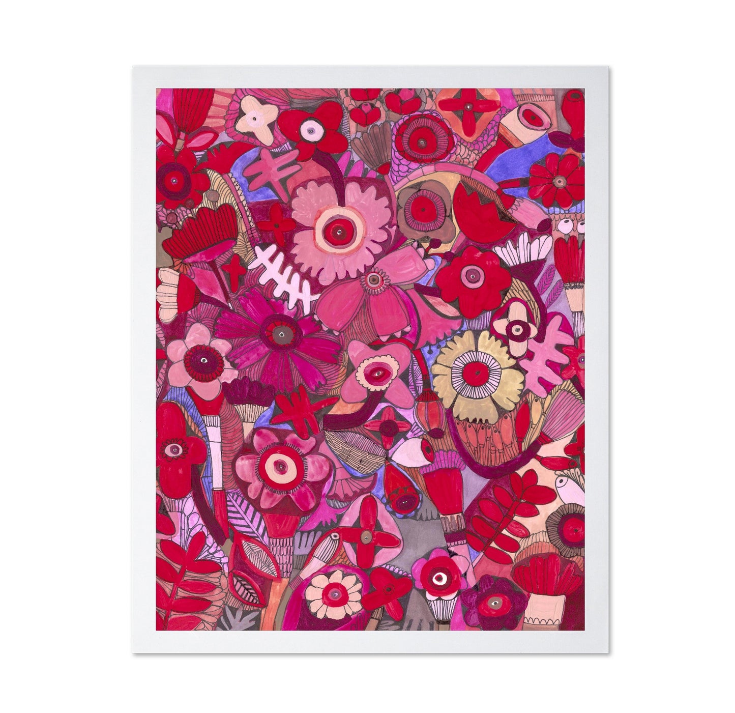 Red Floral Pattern Collage