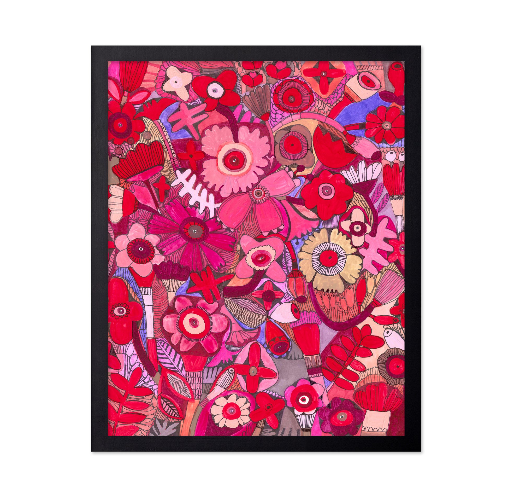 Red Floral Pattern Collage