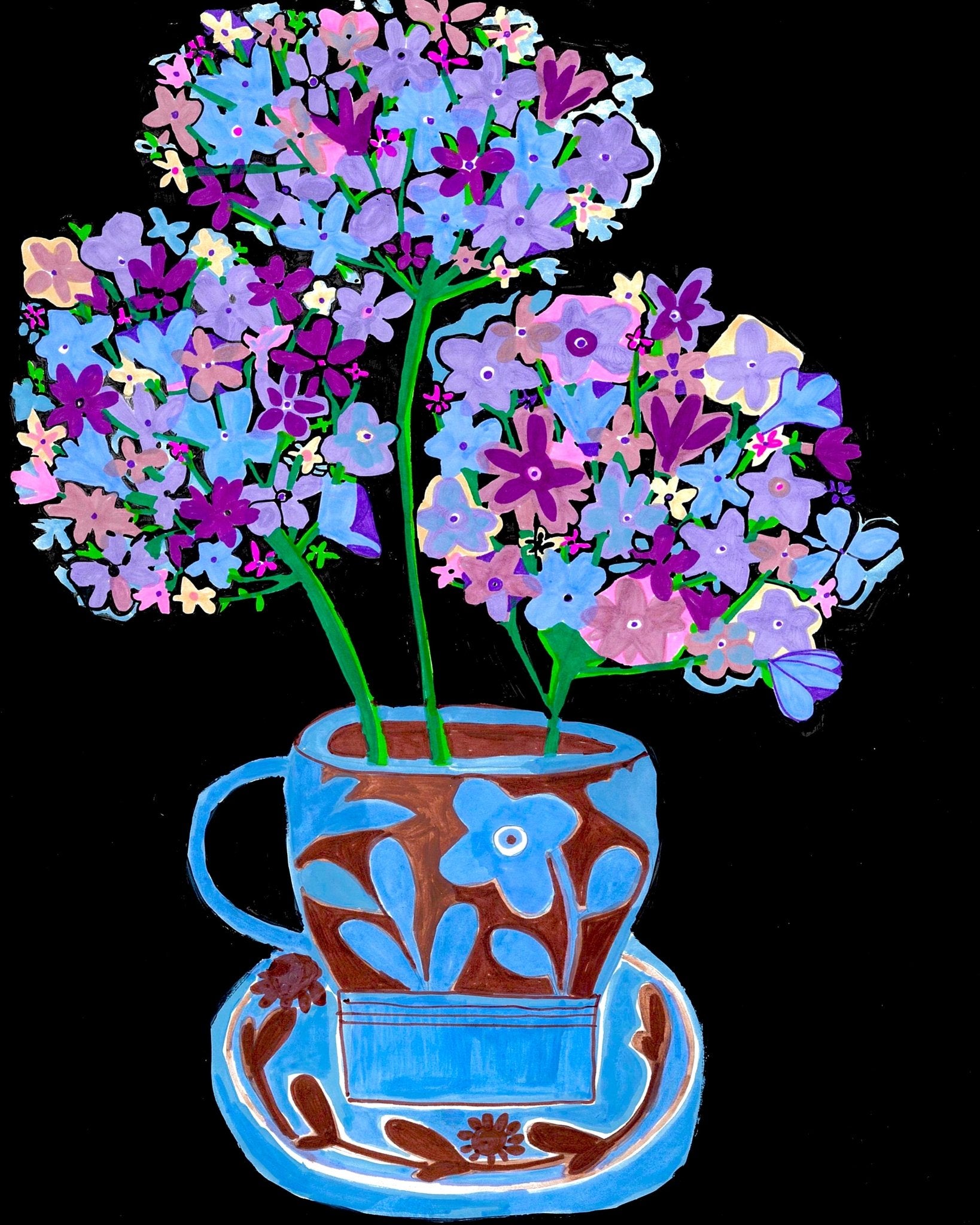 Purple Floral Cup Bouquet