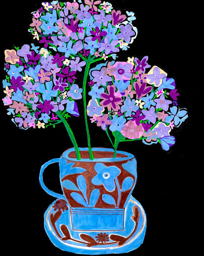 Purple Floral Cup Bouquet