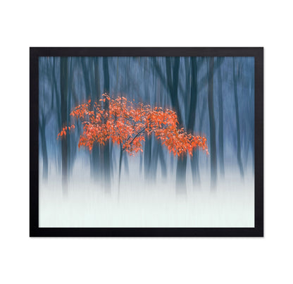Red Leaves Blur Tree