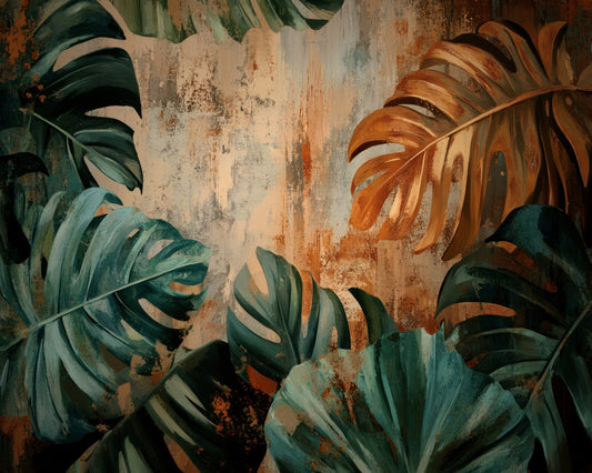 Rustic Monstera Leaves