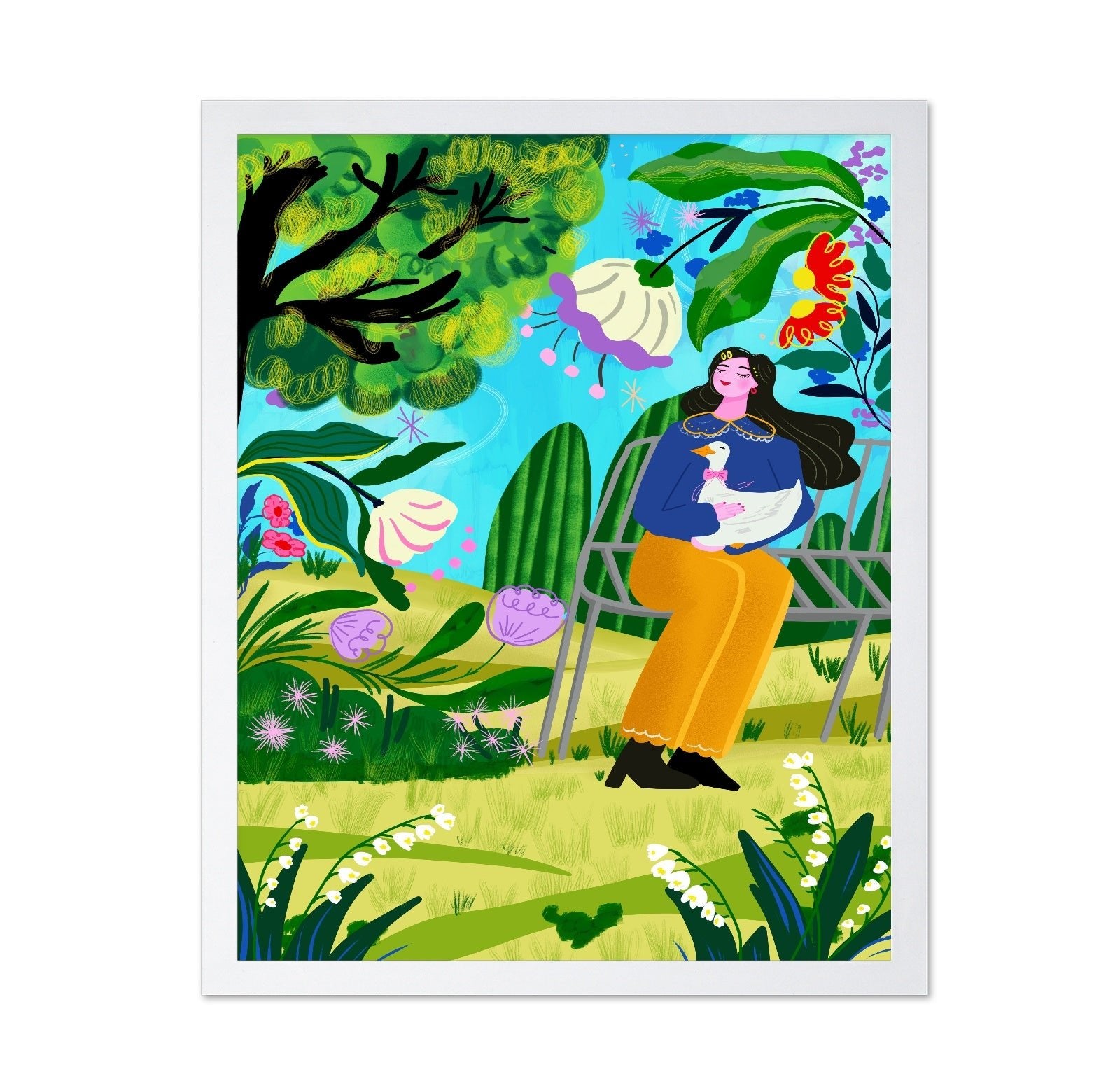Garden Woman With Duck