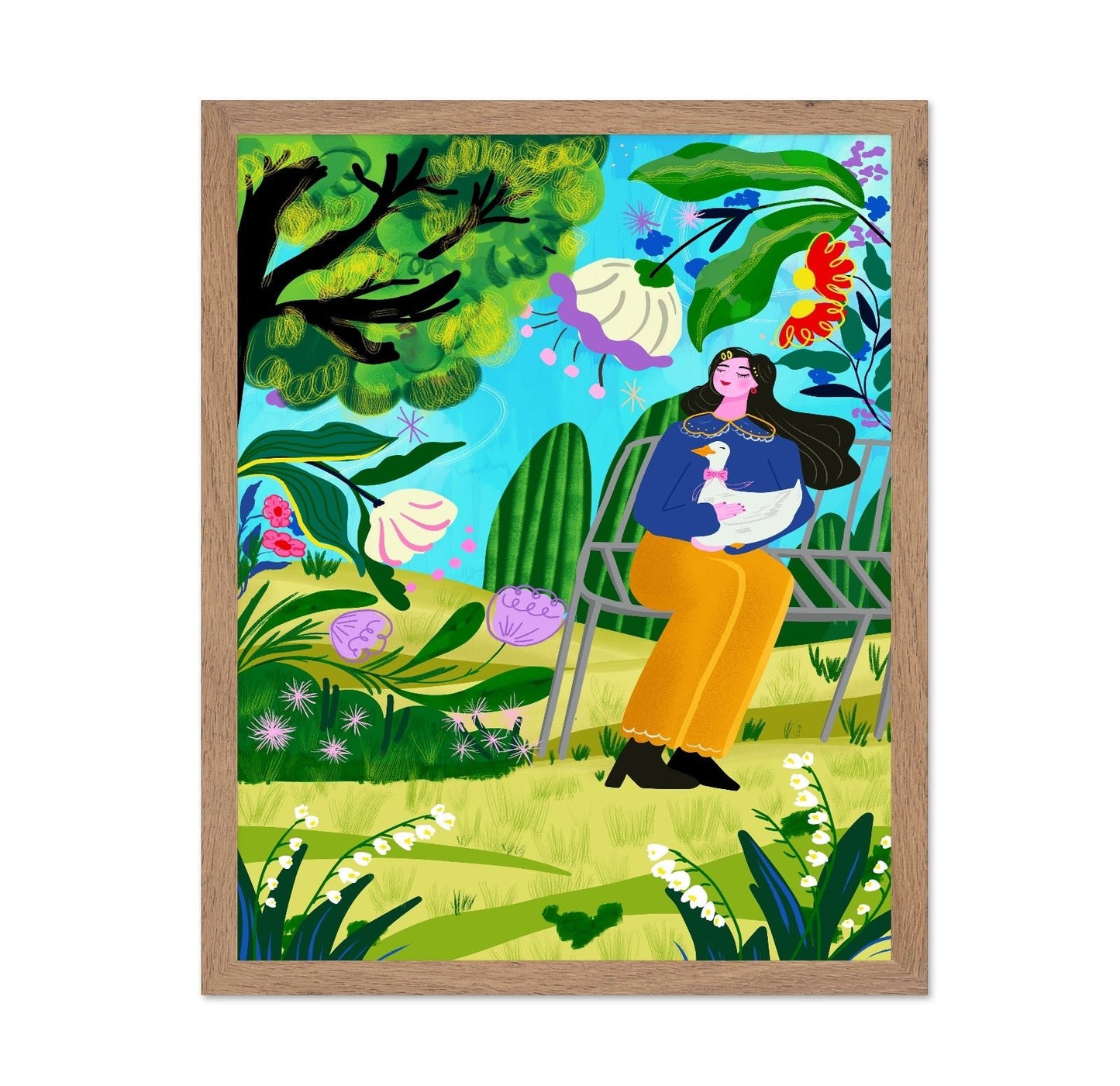 Garden Woman With Duck