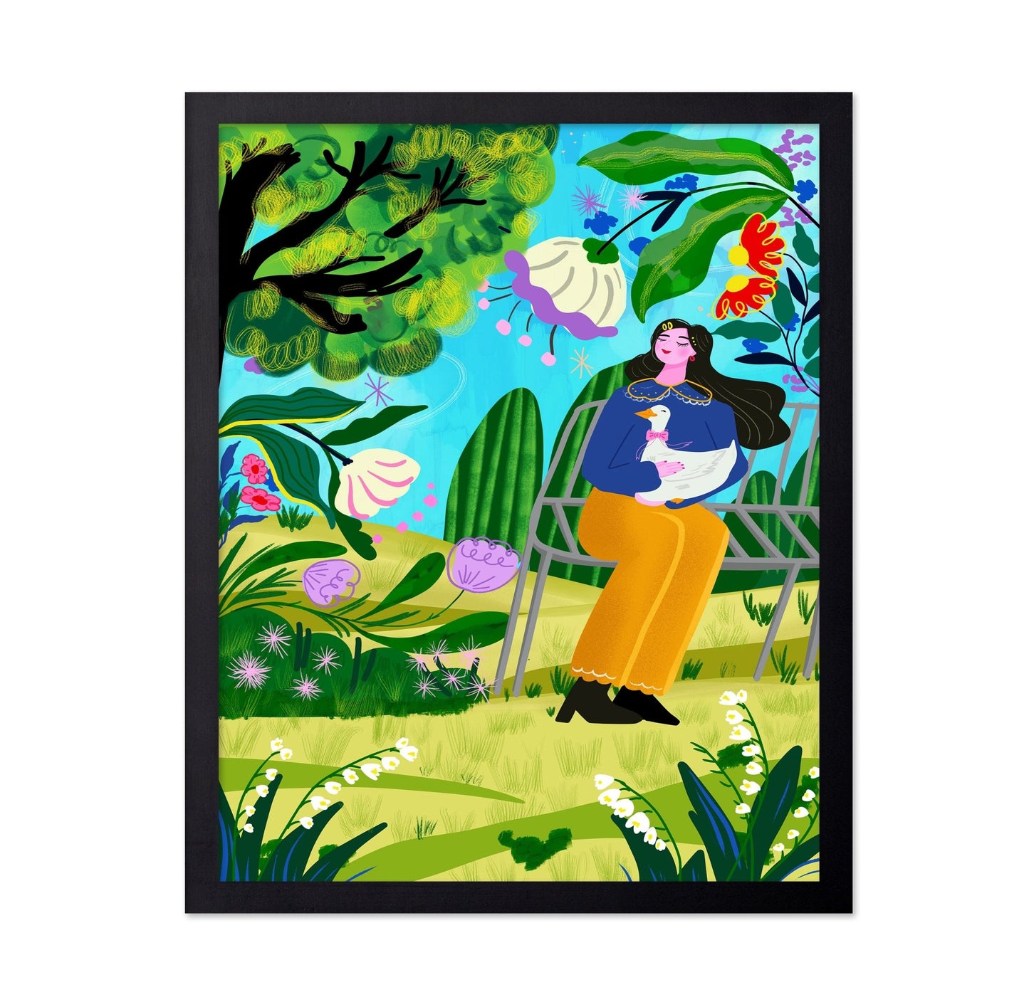 Garden Woman With Duck
