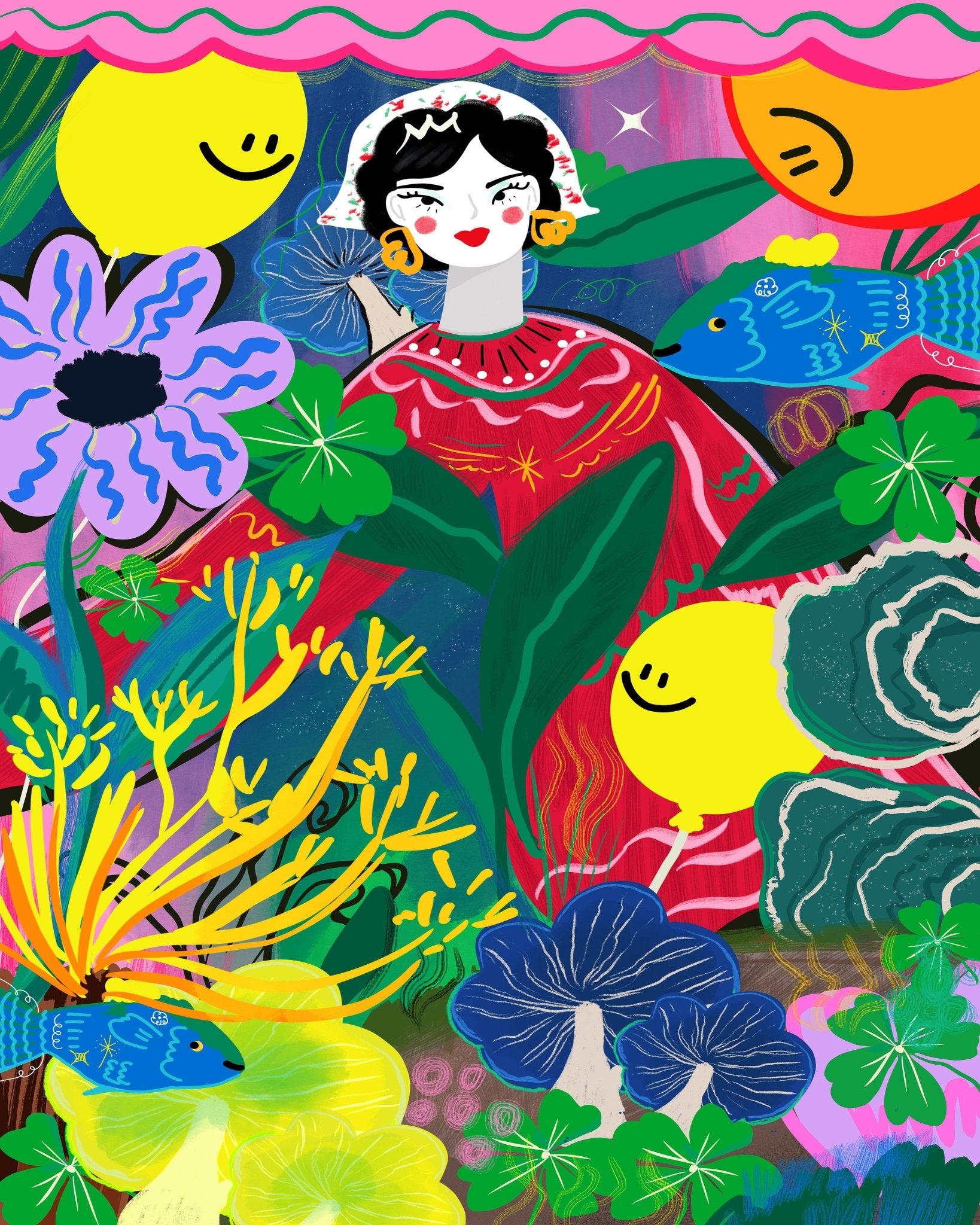 Floral Woman Garden