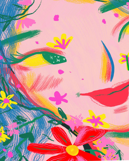 Colorful Floral Face