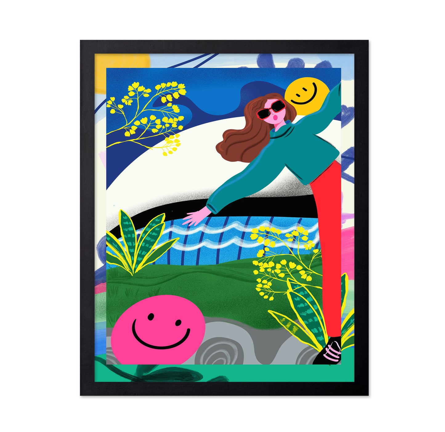 Colorful Happy Girl Scene