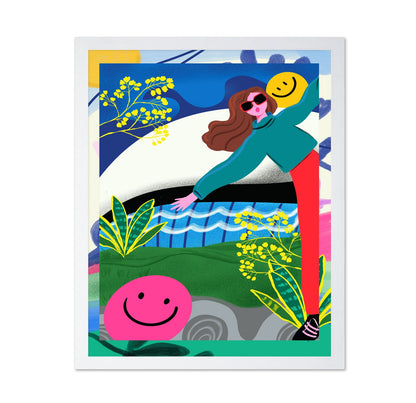 Colorful Happy Girl Scene