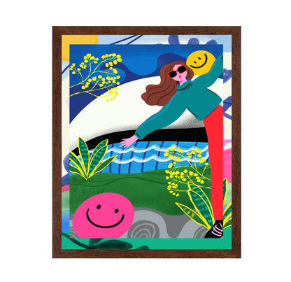 Colorful Happy Girl Scene