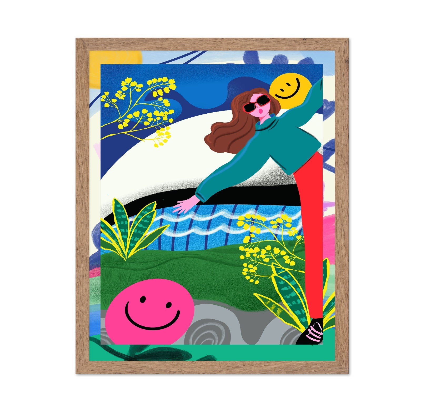 Colorful Happy Girl Scene