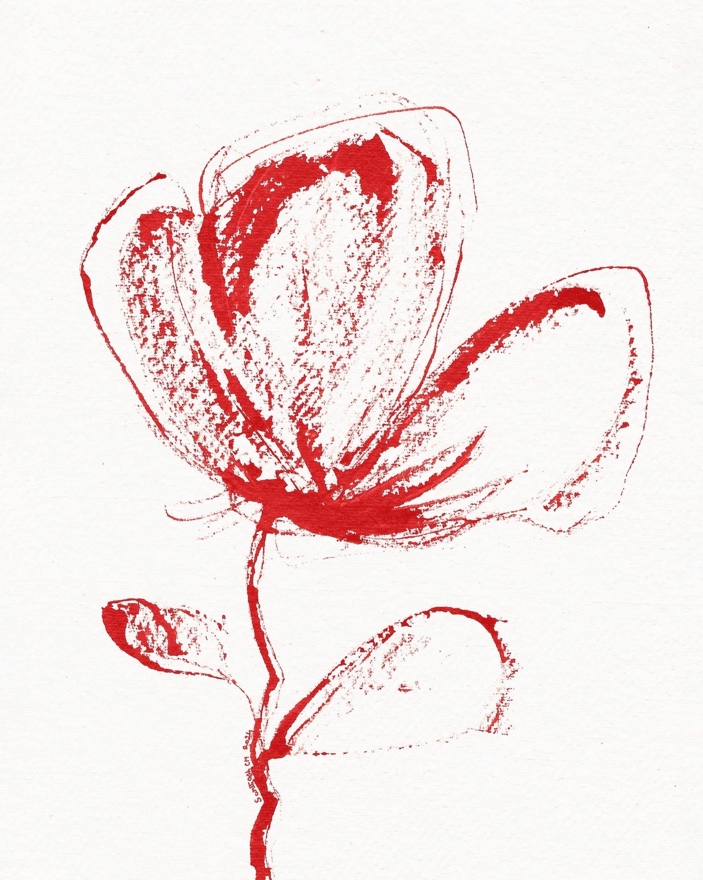 Red Floral Sketch