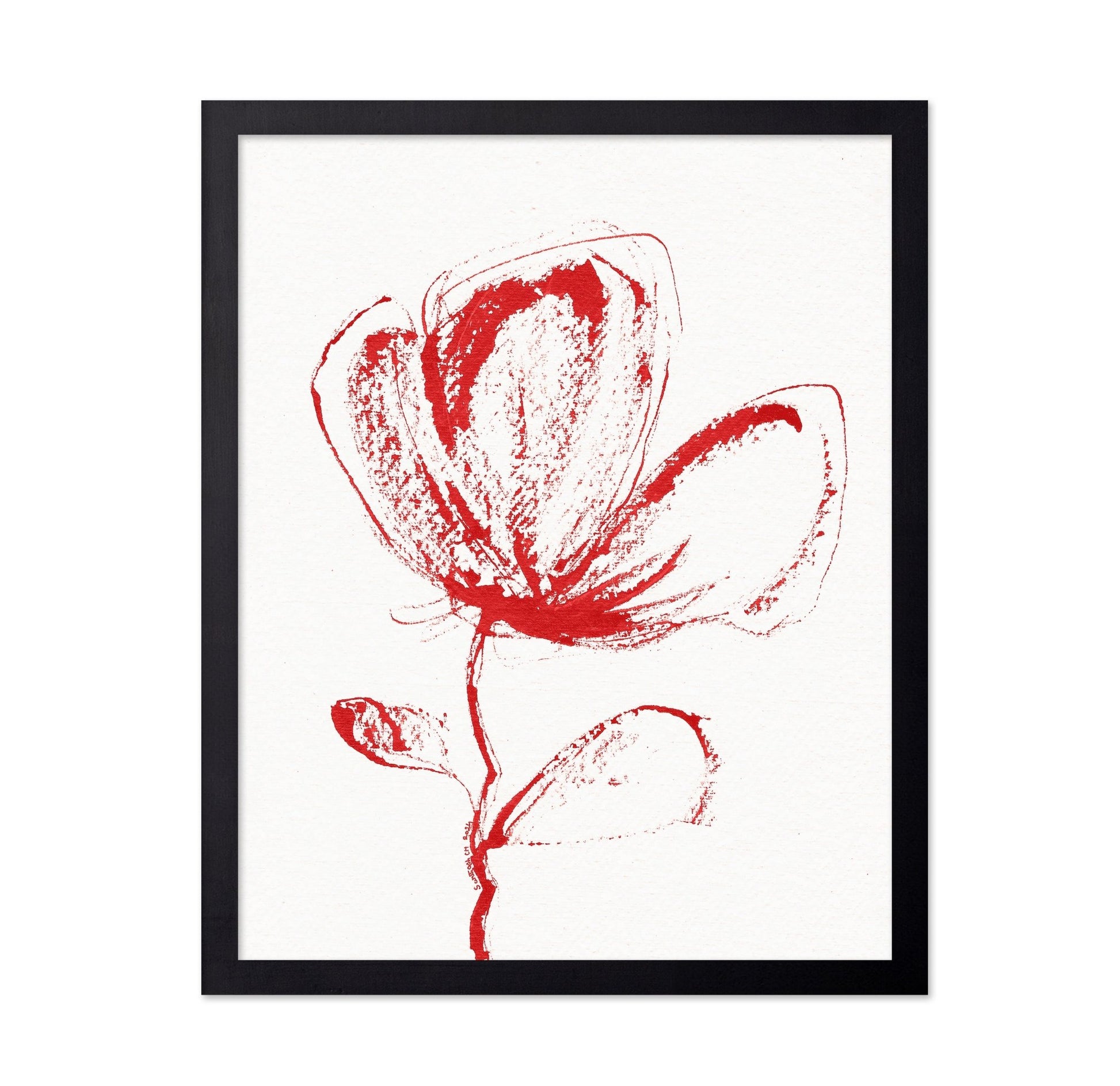 Red Floral Sketch