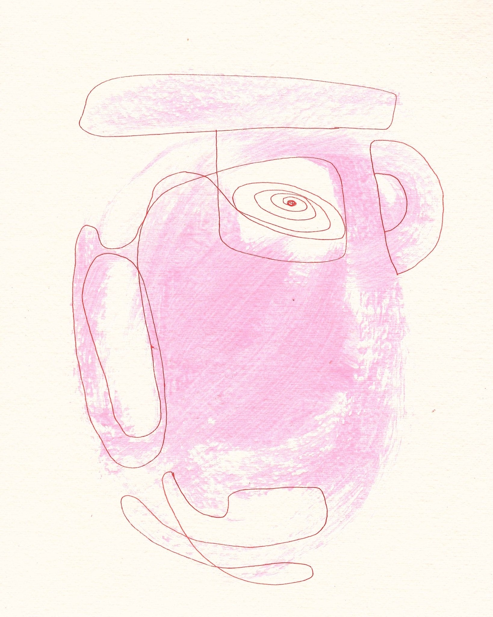 Abstract Pink Face Lines