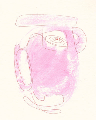 Abstract Pink Face Lines