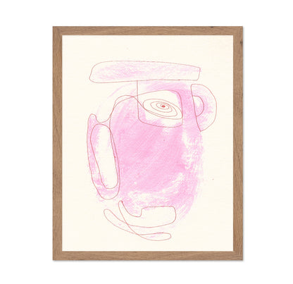 Abstract Pink Face Lines