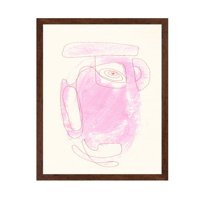 Abstract Pink Face Lines