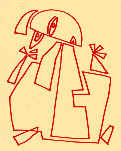 Abstract Red Figure Lines