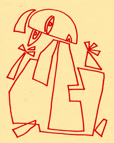 Abstract Red Figure Lines