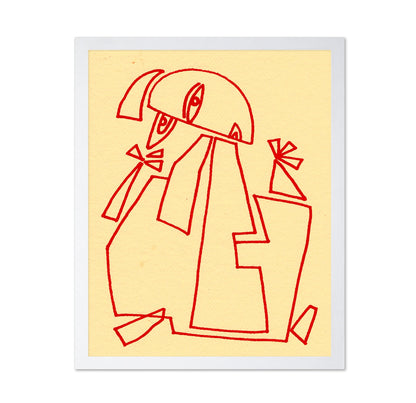 Abstract Red Figure Lines