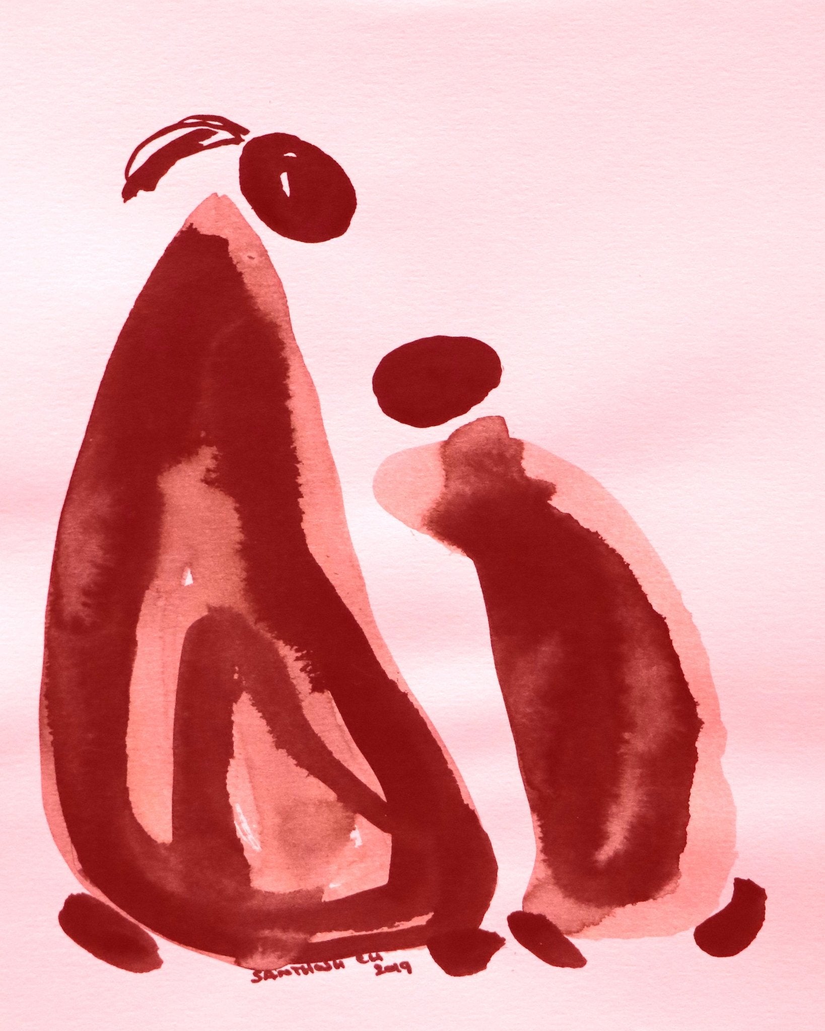 Red Couple Sitting