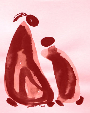 Red Couple Sitting