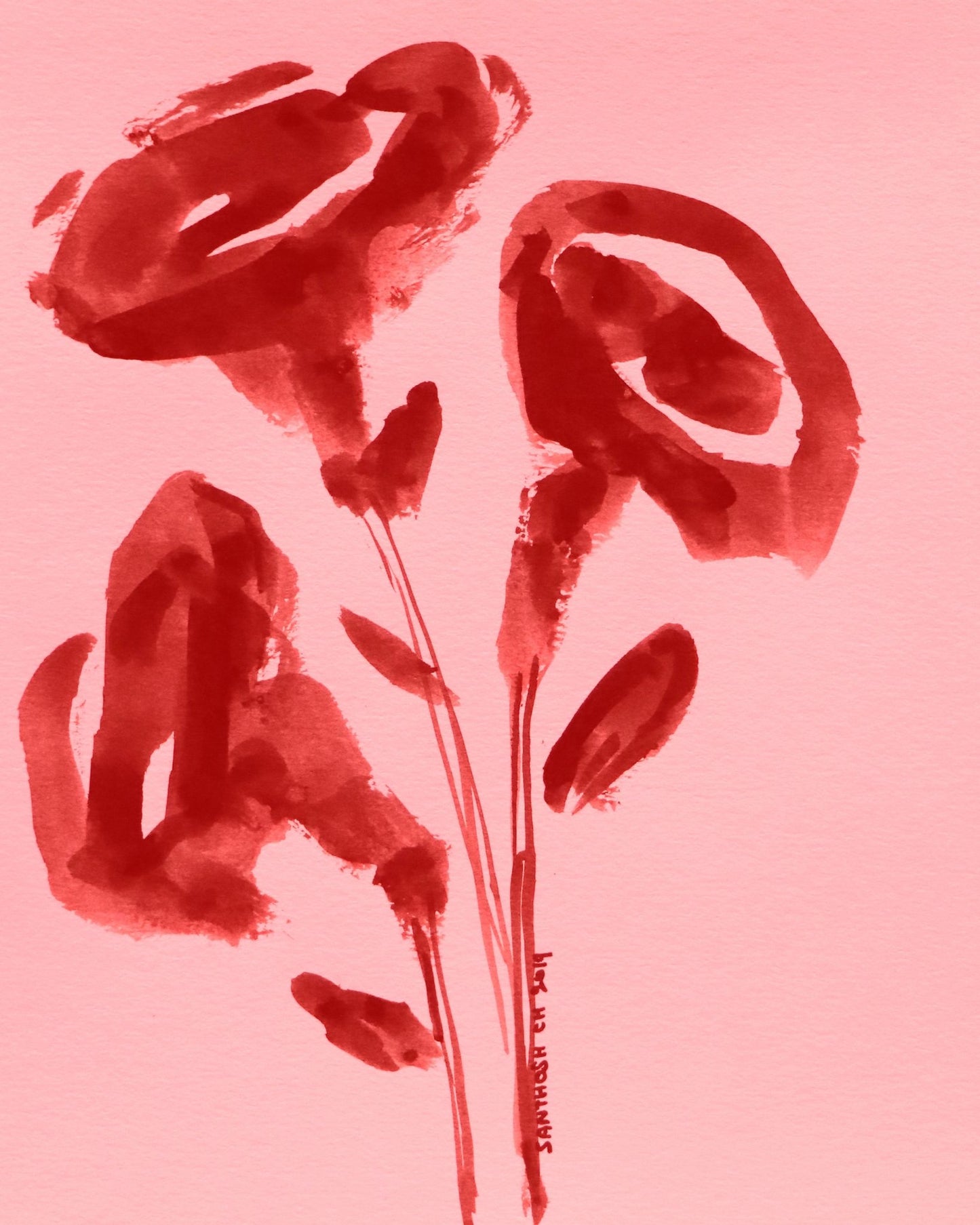 Red Floral Stems