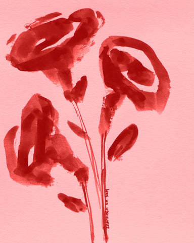 Red Floral Stems