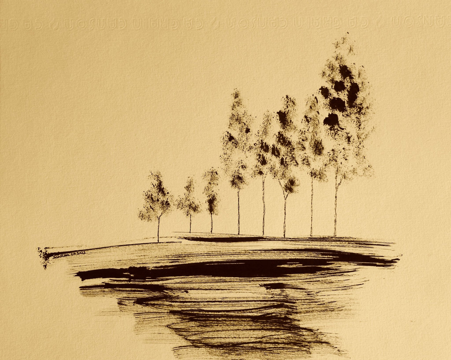 Sepia Tree Horizon