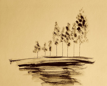 Sepia Tree Horizon