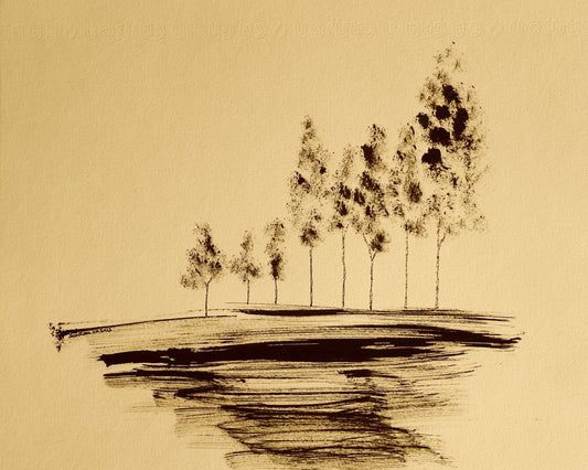 Sepia Tree Horizon