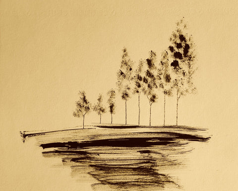 Sepia Tree Horizon