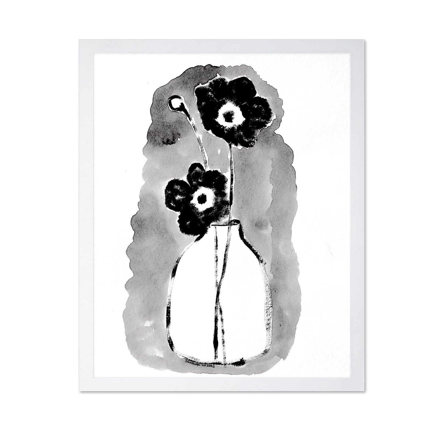 Black Floral Vase