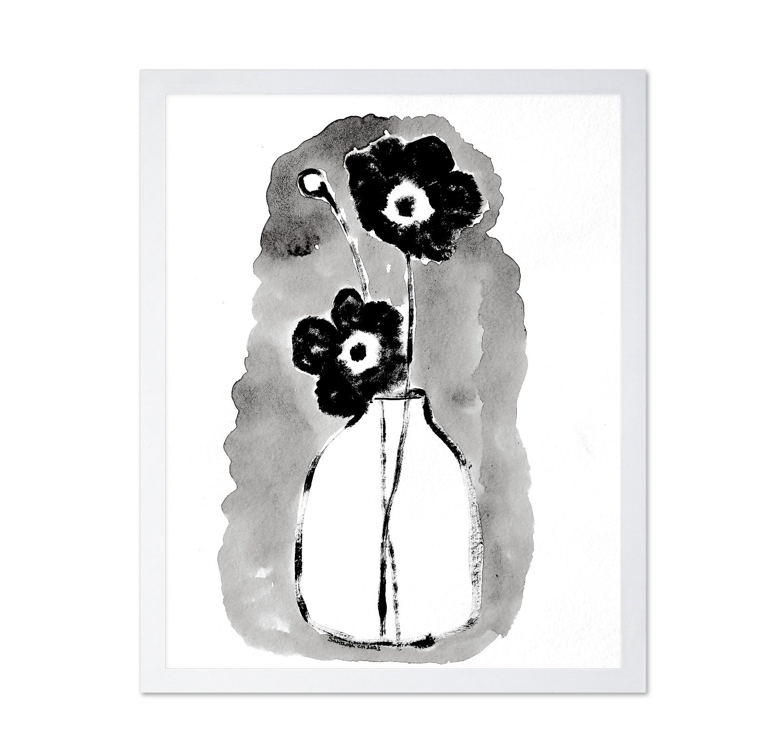 Black Floral Vase