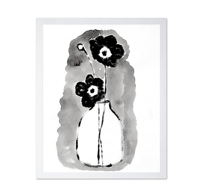 Black Floral Vase