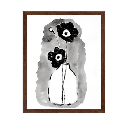 Black Floral Vase