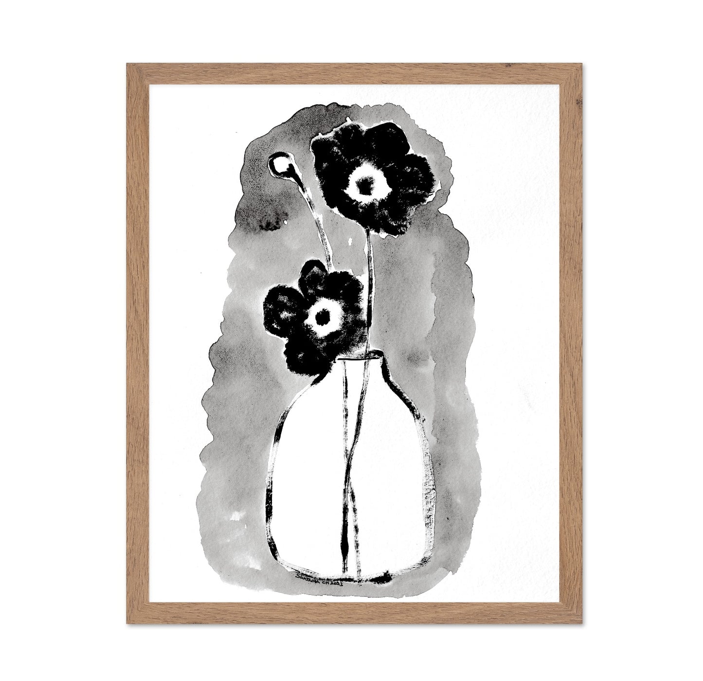 Black Floral Vase
