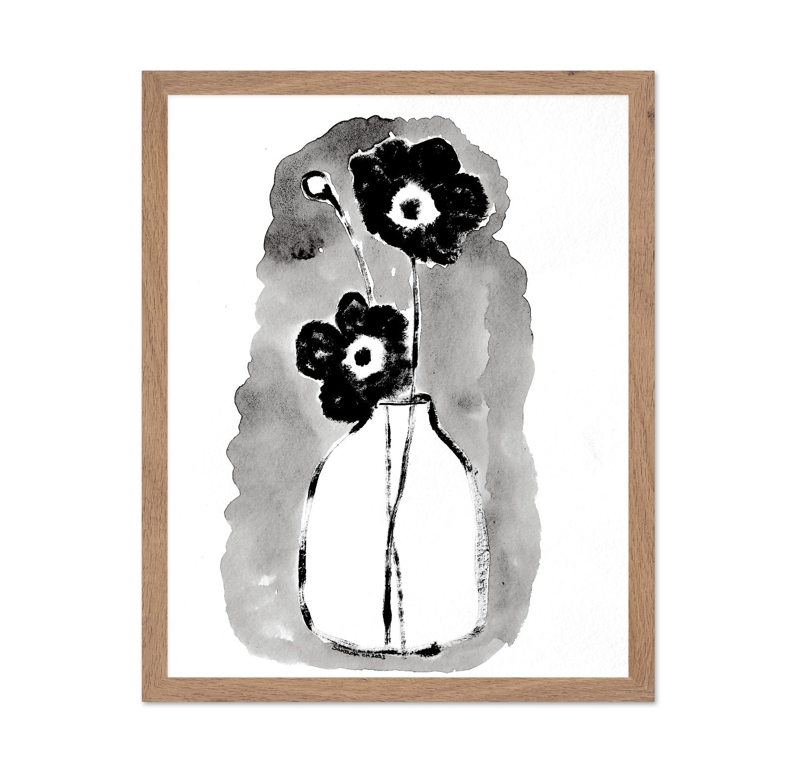 Black Floral Vase