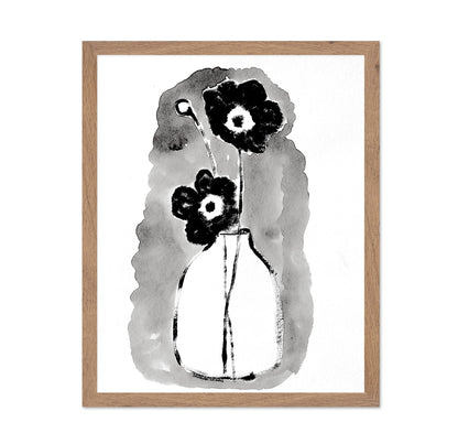 Black Floral Vase