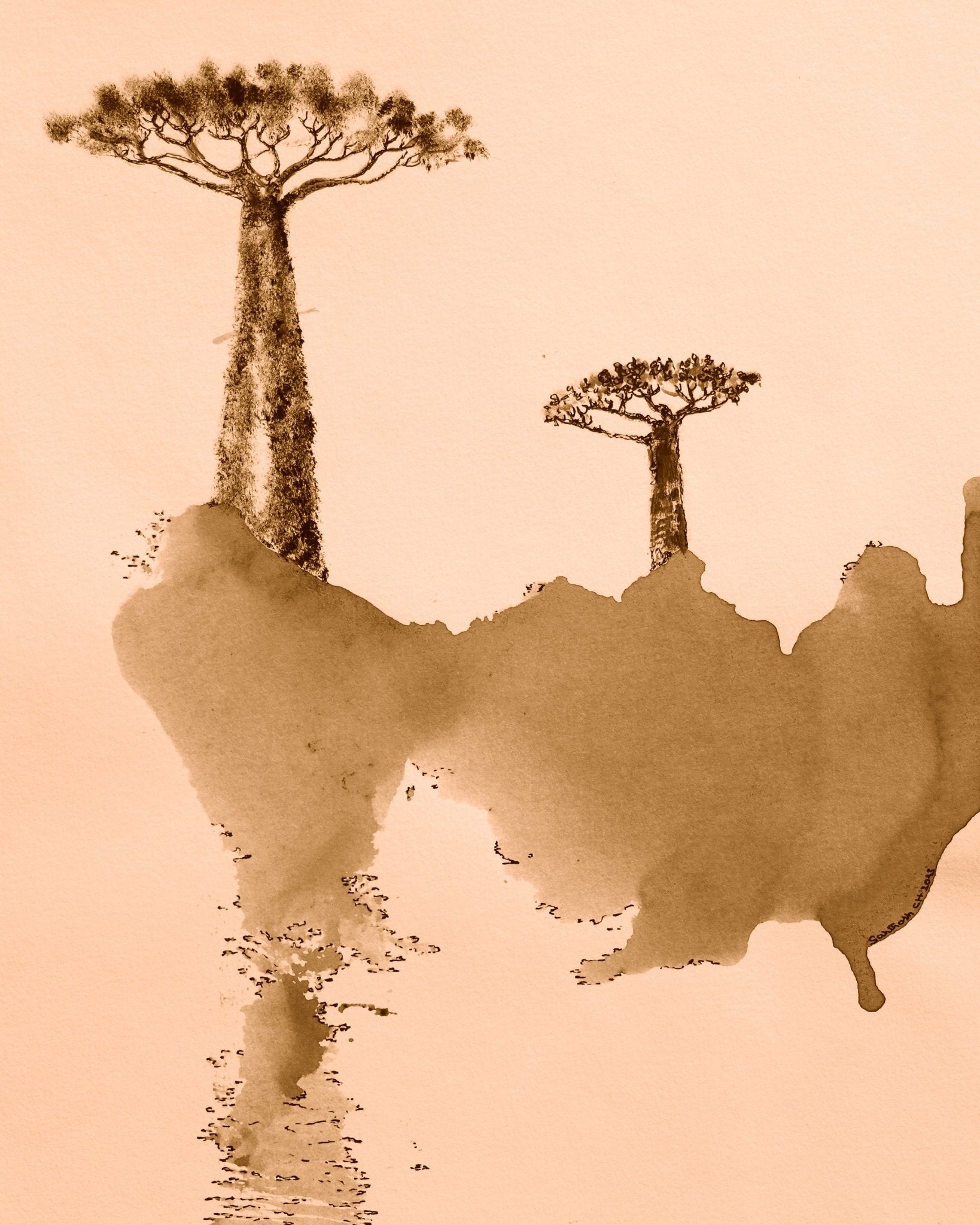 Baobab Ink Landscape
