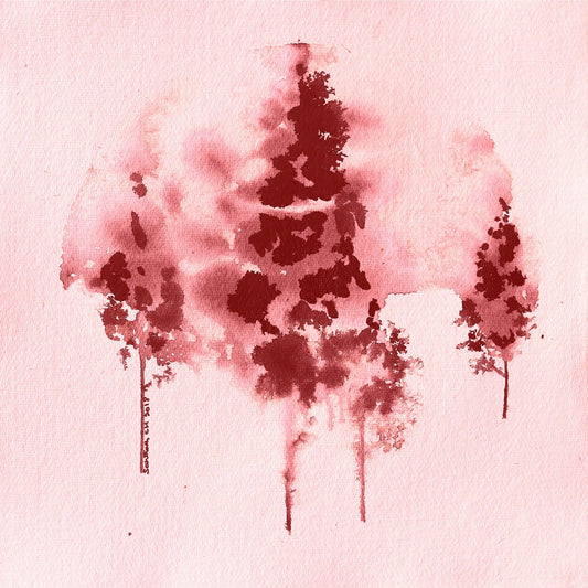 Crimson Tree Silhouettes