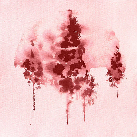 Crimson Tree Silhouettes