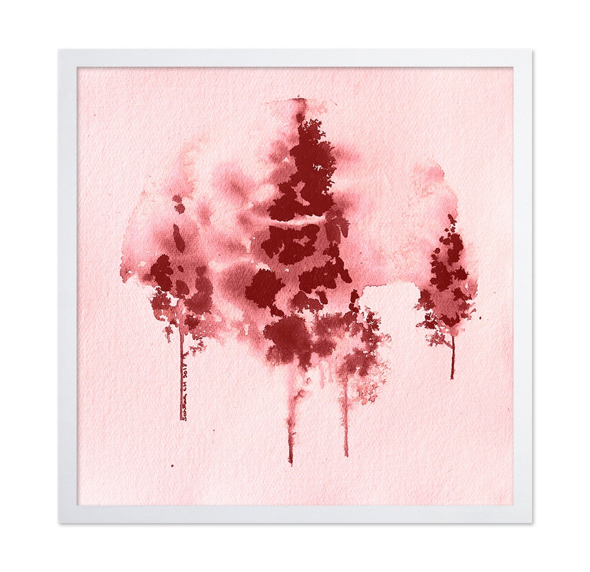 Crimson Tree Silhouettes