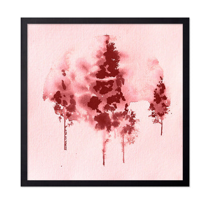 Crimson Tree Silhouettes