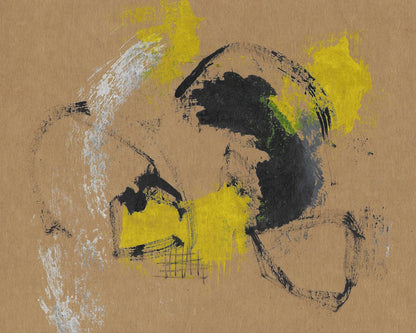 Mustard Black Abstract Forms