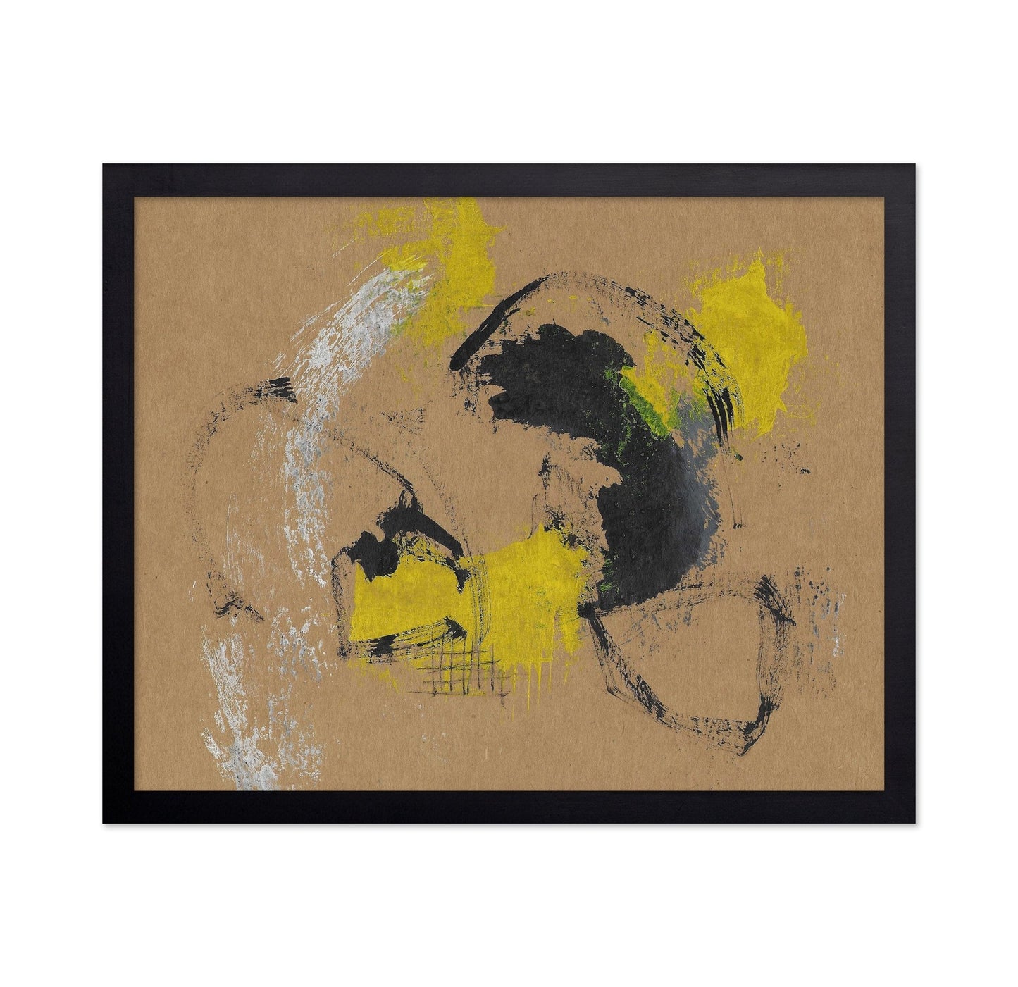Mustard Black Abstract Forms