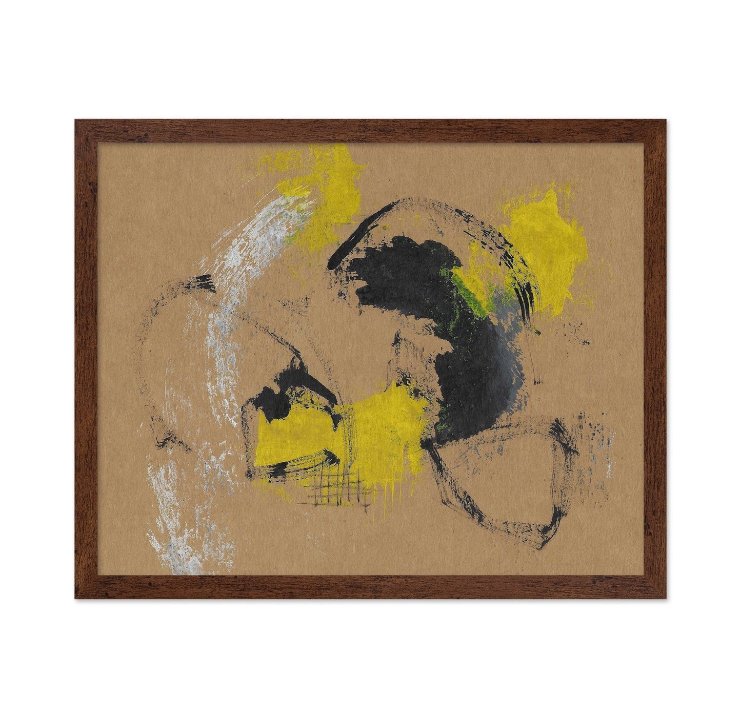 Mustard Black Abstract Forms