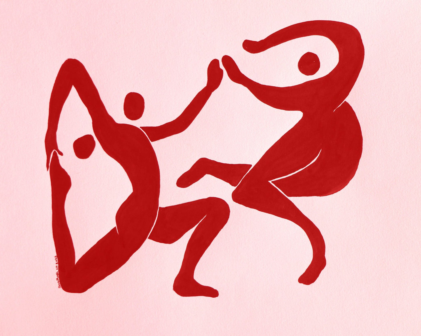 Red Abstract Figures No1